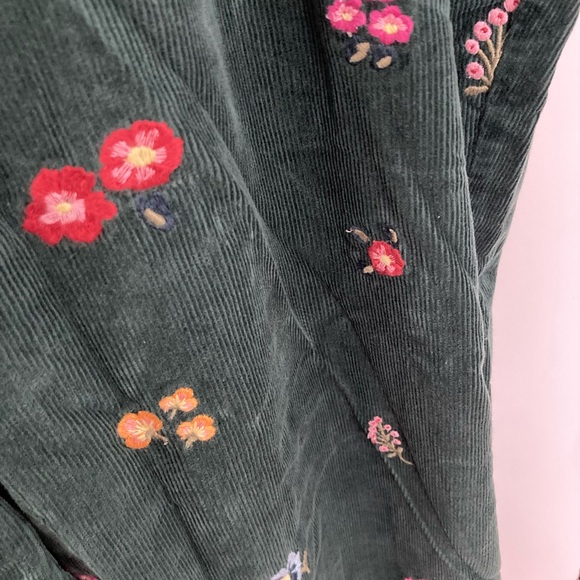 Lucy & Yak Embroidered Evergreen Floral Corduroy Overalls US 18 / UK 22 - Picture 7 of 8